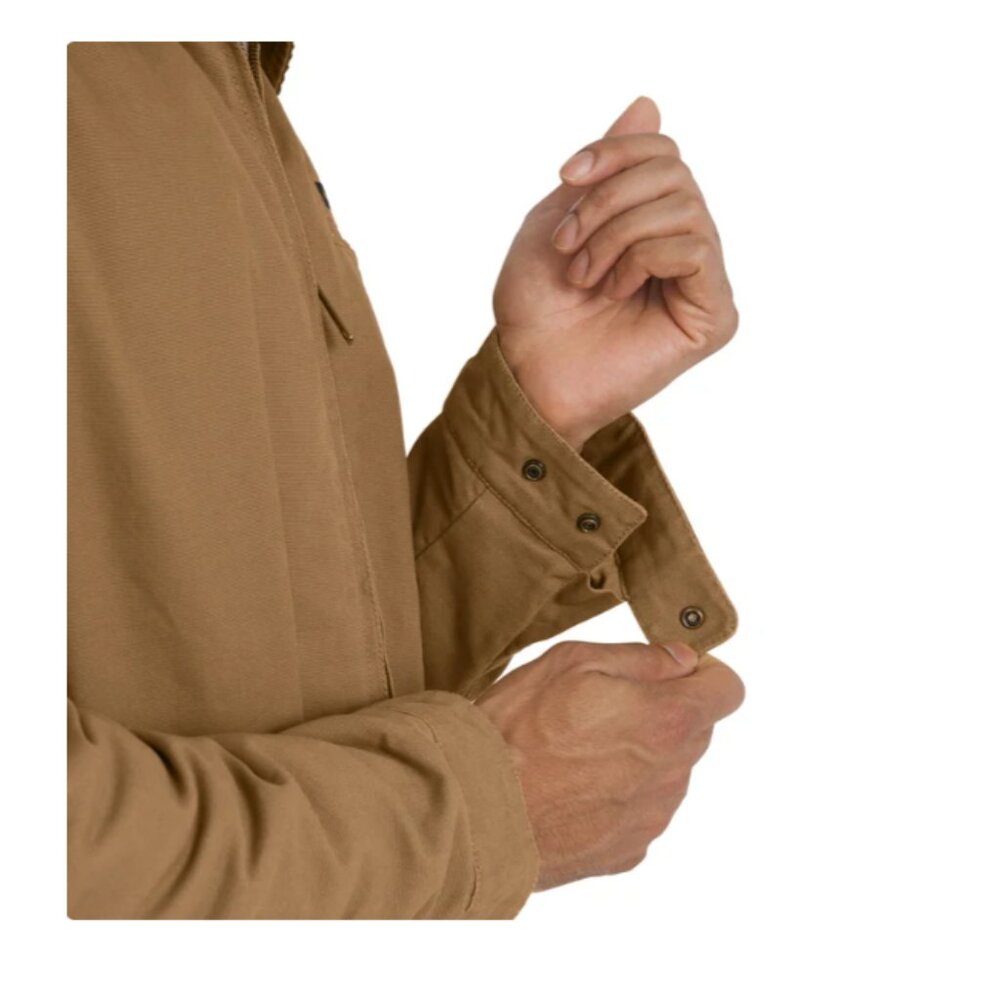 Wrangler Men's Canvas Work Jacket Quilted Lining Corduroy Collar Brown - Picture 7 of 8